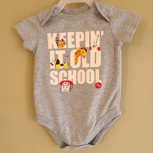 Fisher Price light grey short sleeved onesie/bodysuit